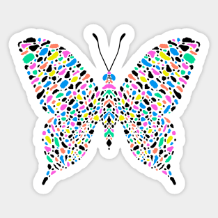 Butterfly with colorful leopard print Sticker